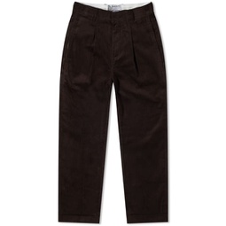 Garbstore Manager Pleated Cord Pants Brown