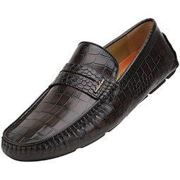Mens Leather Penny Loafers, Casual Comfortable Driving Moccasins Business Dress Slip on Loafer Shoes for Men