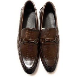 Men Dress Shoe Formal Shoes Slip On Loafers Brown