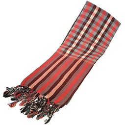 Cotton Handmade Colorful Super Soft Plaid Scarf Wrap with Fringe Ends Medium 29x67 Fashion Accessory for Women and Men Unisex
