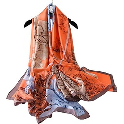 printed silk hand feel scarf Sunshade beach towel dual-use scarf Long shawl Womens fashion scarf satin scarf 35in*71in