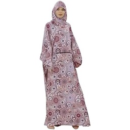 Hijabaya Hijab Abaya Islamic Prayer Dress Thobe Foldable Portable Travel with Prayer Rug & Beads Gift Set for Muslim Women