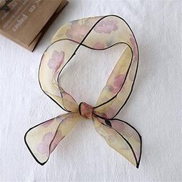 MJWDP Square Scarf Hair Tie Print Satin Silk Scarf Head Scarf for Women Small Long Strip Silk Scarf (Color : C, Size : 10 * 90CM)