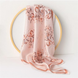 MJWDP Pink Silk Scarf Spring and Autumn Mother Thin Small Square Scarf Female Mulberry Silk Scarf (Color : A, Size : One Size)