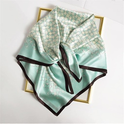 MJWDP Lake Green Silk Scarf Large Square French Retro Thin Spring and Autumn Mulberry Silk Shawl Scarf (Color : A, Size : One Size)