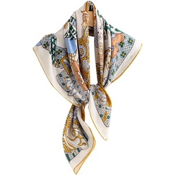 LEIGE Cream White Silk Twill Large Square All-Match Silk Scarf Mulberry Silk Scarf Shawl (Color : A, Size : One Size)