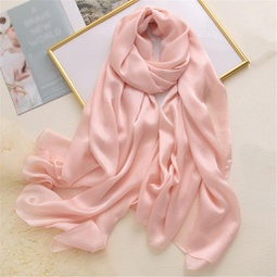 MJWDP Pink Spring and Autumn Solid Color Silk Scarf Women Summer Air Conditioning Room Long Shawl (Color : A, Size : One Size)