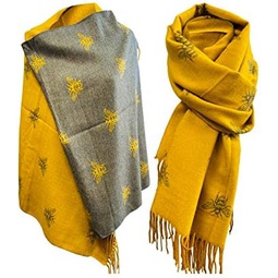 BUMBLE BEES SUPER SOFT SCARF WITH BEAUTIFUL TASSELS REVERS ABLE SOFT AND WARM SCARF beautiful colours