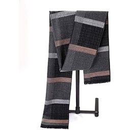 TJLSS Mens Scarf Autumn and Winter Classic Striped Plaid Scarf Warmth and Color Matching (Color : C, Size : 170 * 30CM)