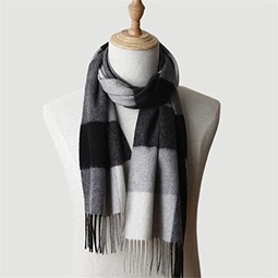 TJLSS 1pcs Mens Plaid Scarf Mens Wool Scarf Blue Cashmere Scarf Shawl Winter Thick Woolen Warmth (Color : D, Size : 30 * 180cm)