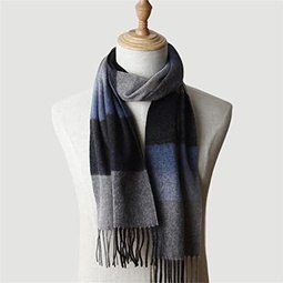 TJLSS Mens Plaid Scarf Mens Wool Scarf Blue Cashmere Scarf Shawl Winter Thick Woolen Warmth (Color : C, Size : 30 * 180cm)