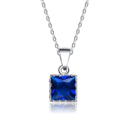 sterling silver sapphire cubic zirconia solitaire necklace