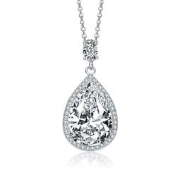 sterling silver cubic zirconia accent drop necklace