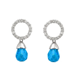 sterling silver blue topaz cubic zirconia teardrop earrings