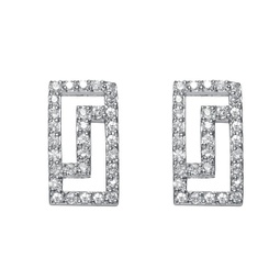 sterling silver cubic zirconia modern geometric earrings