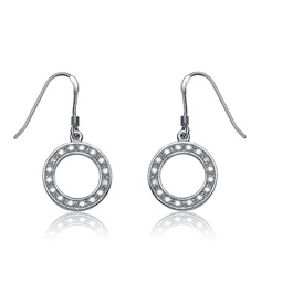 sterling silver cubic zirconia pave dangle earring