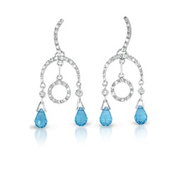 sterling silver blue topaz cubic zirconia drop earrings