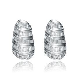 sterling silver cubic zirconia spiral earrings