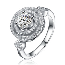 sterling sivlver cubic zirconia double halo ring