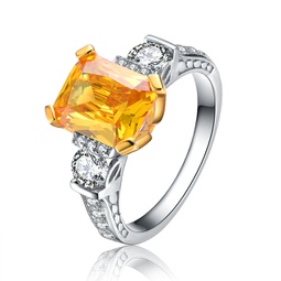 sterling silver yellow cubic zirconia modern ring