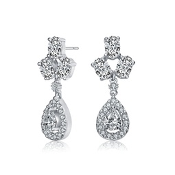 sterling silver multi shaped cubic zirconia accent drop earrings