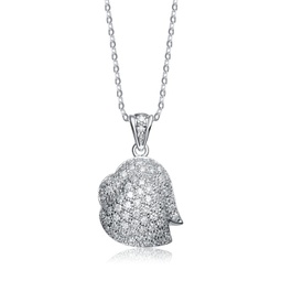 sterling silver cubic zirconia dangling pendant necklace