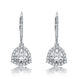 sterling silver clear cubic zirconia drop earrings