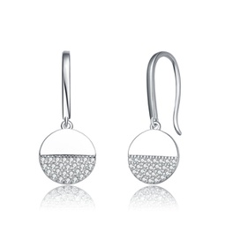 sterling silver with rhodium plated cubic zirconia hook earring