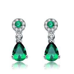 sterling silver green cubic zirconia dress earrings