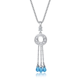 gv sterling silver white and light blue cubic zirconia pendant