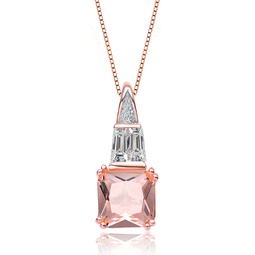 sterling silver champagne cubic zirconia pendant necklace
