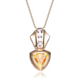 gv sterling silver lemon cubic zirconia stone gold plated pendant
