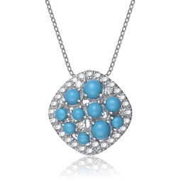 gv sterling silver turquoise cubic zirconia unique style pendant