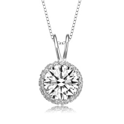 sterling silver round-cut cubic zirconia necklace