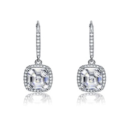 sterling silver white cubic zirconia radiant earrings