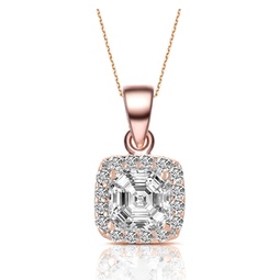 gv rose gold overlay clear cubic zirconia encrusted necklace