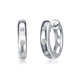 gv cz sterling silver cubic zirconia mini hoop earrings