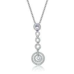 sterling silver circles cubic zirconia accent pendant necklace