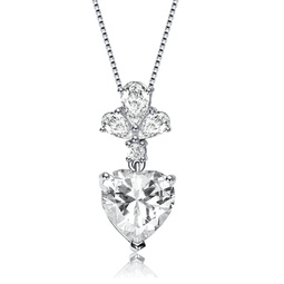 sterling silver clear cubic zirconia accent heart shaped pendant necklace