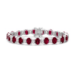 sterling silver with colored cubic zirconia tennis bracelet