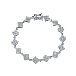 sterling silver cubic zirconia square bracelet