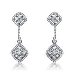sterling silver cubic zirconia long drop earrings