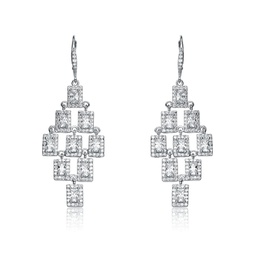 sterling silver cubic zirconia chandelier earrings