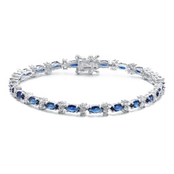 sterling silver white gold plating with colored cubic zirconia tennis bracelet