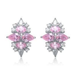 sterling silver pink cubic zirconia stud earrings