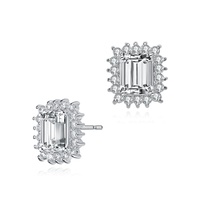 sterling silver cubic zirconia halo stud earrings