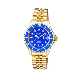 Wall Street 43MM Goldtone Stainless Steel Swiss Automatic Bracelet Watch