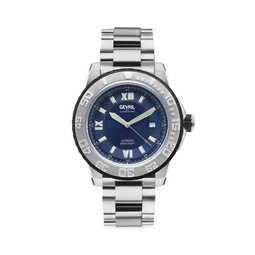 Seacloud 45MM Stainless Steel & Open-Heart Back Bracelet Watch