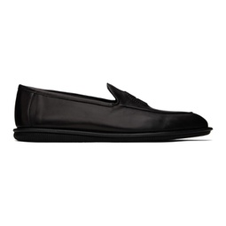 Black Vintage Nappa Leather Loafers 241262M231001