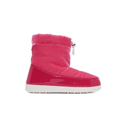 Pink Snow Velvet Boots 222266F113016